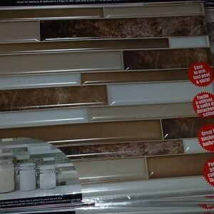Brown and Cream Peel and Stick Tile